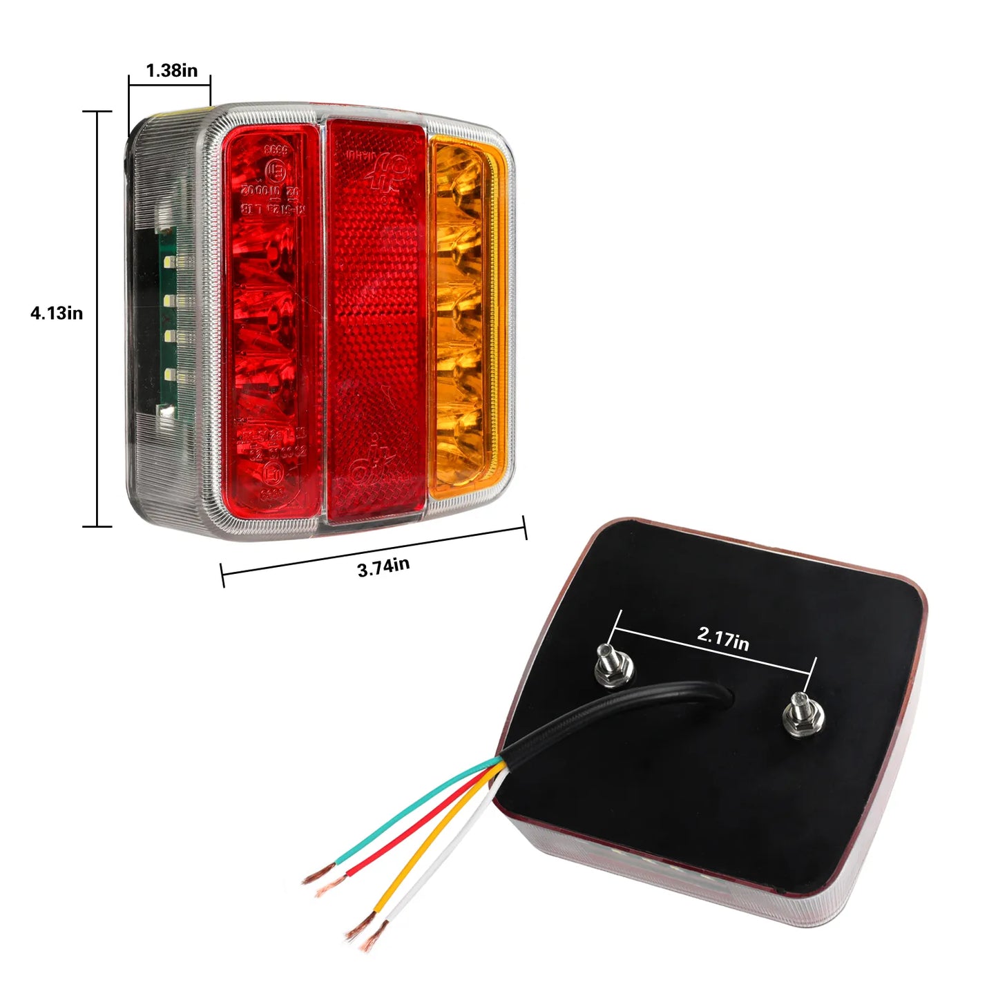AOHEWEI Lot de 2 feux arrière LED pour remorque, feux de freinage et feux latéraux arrière étanches