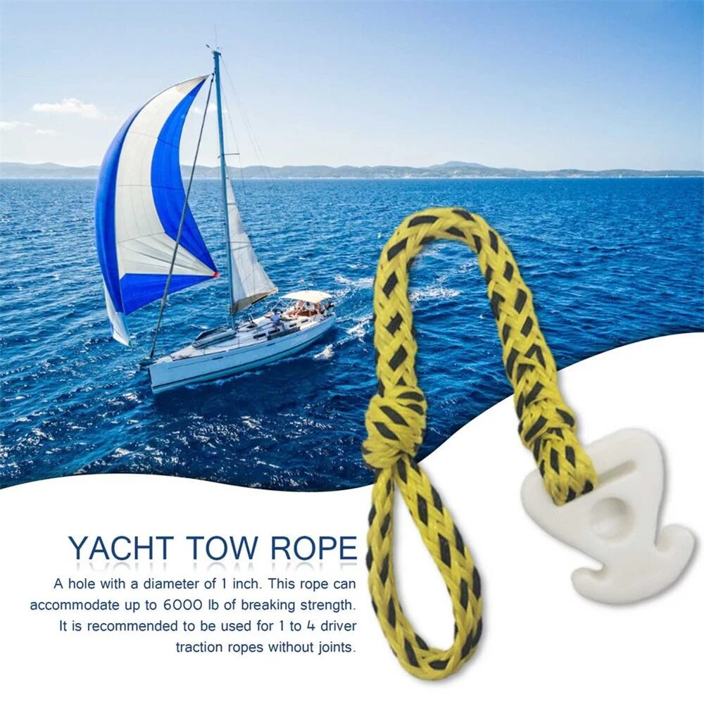 1 connecteur de corde de ski nautique, tube remorquable, corde pour bateau, remorquage rapide