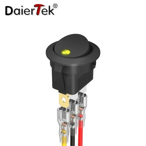 Interrupteur à bascule rond à 3 broches DaierTek 12 V 4 pièces