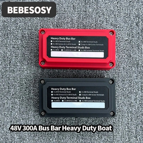 Barre omnibus robuste 48 V 300 A pour bateau, conception modulaire avec 4 connecteurs M8