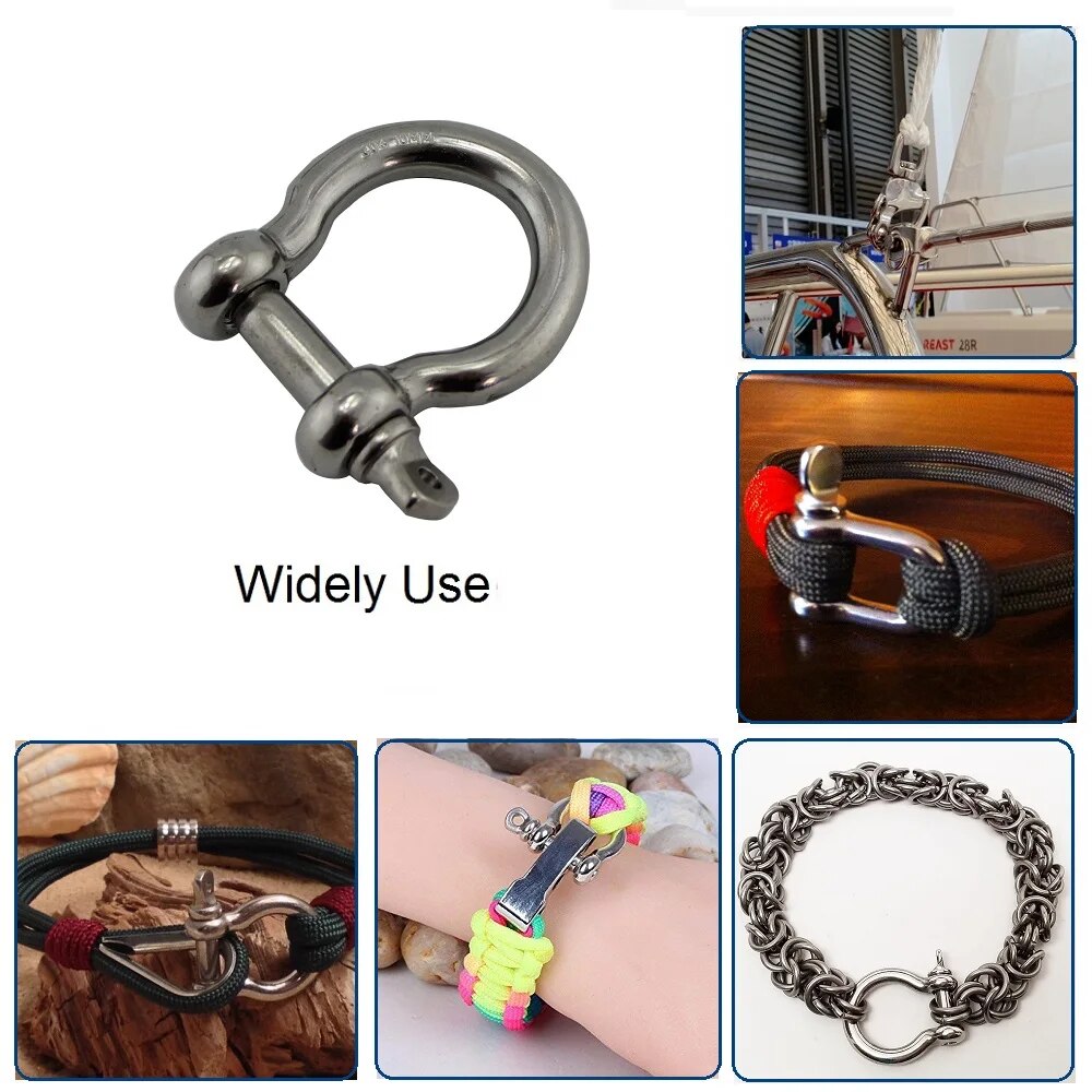 1 manille d'ancrage de sécurité en acier inoxydable 304 de 4 mm, 5 mm, 6 mm