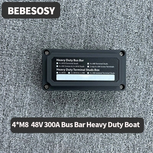 Barre omnibus robuste 48 V 300 A pour bateau, conception modulaire avec 4 connecteurs M8