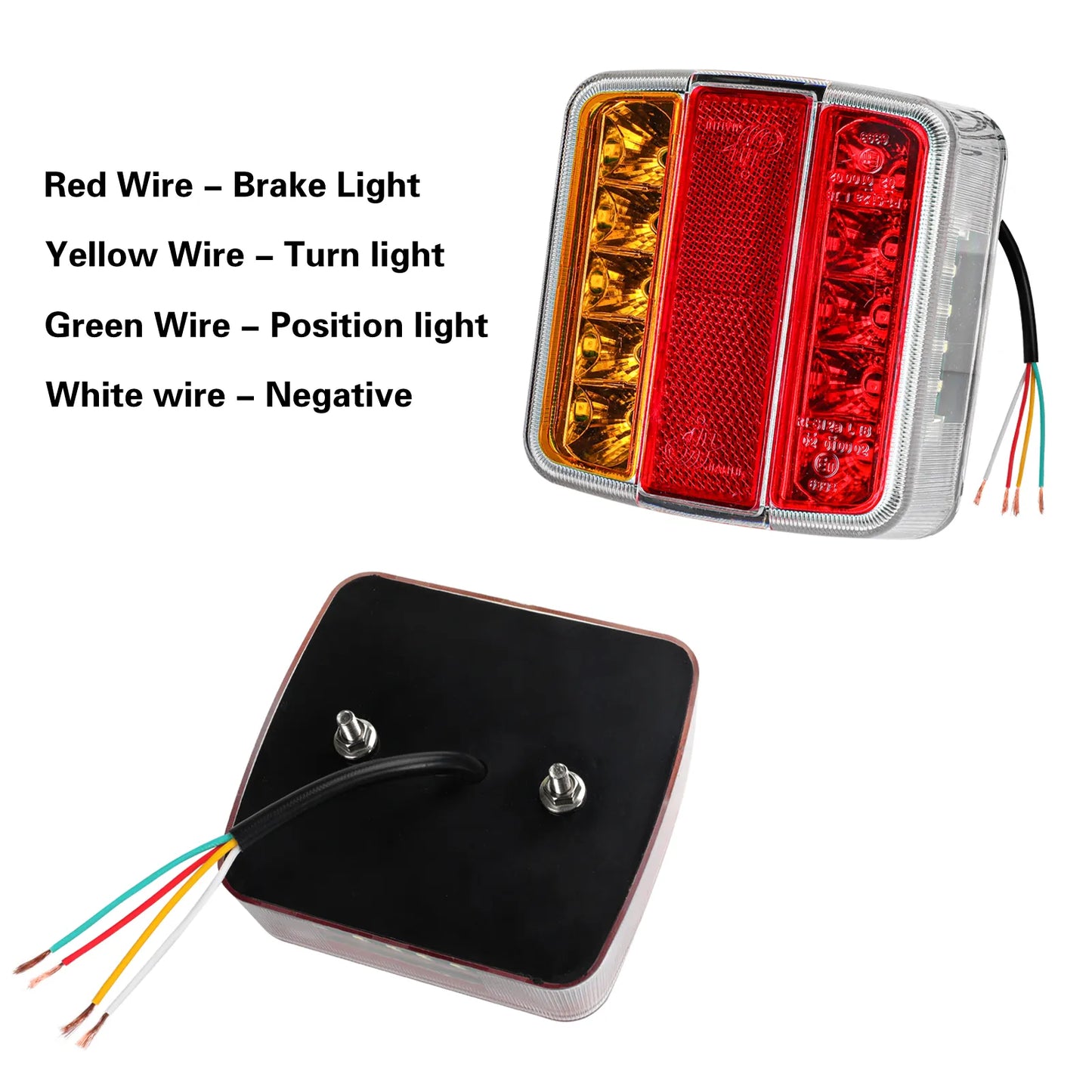 AOHEWEI Lot de 2 feux arrière LED pour remorque, feux de freinage et feux latéraux arrière étanches