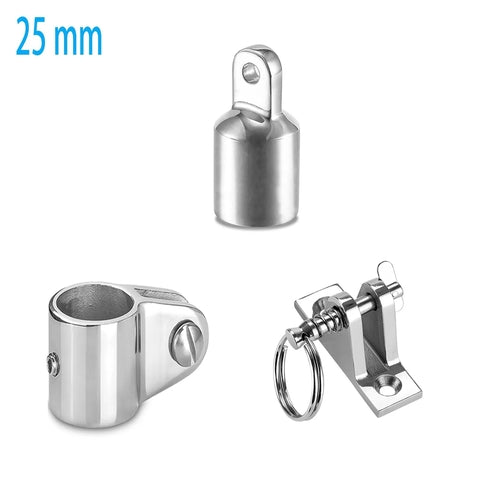 Kit de fixation pour toit Bimini, pour tube rond de 25 mm de diamètre extérieur, bateau