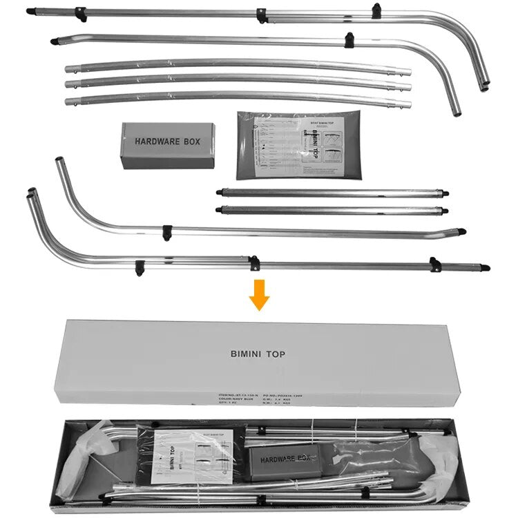 Bimini 3/4 Bow pour bateau, pare-soleil en toile 600D