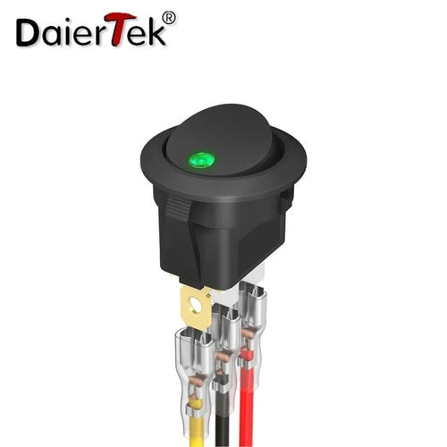 Interrupteur à bascule rond à 3 broches DaierTek 12 V 4 pièces