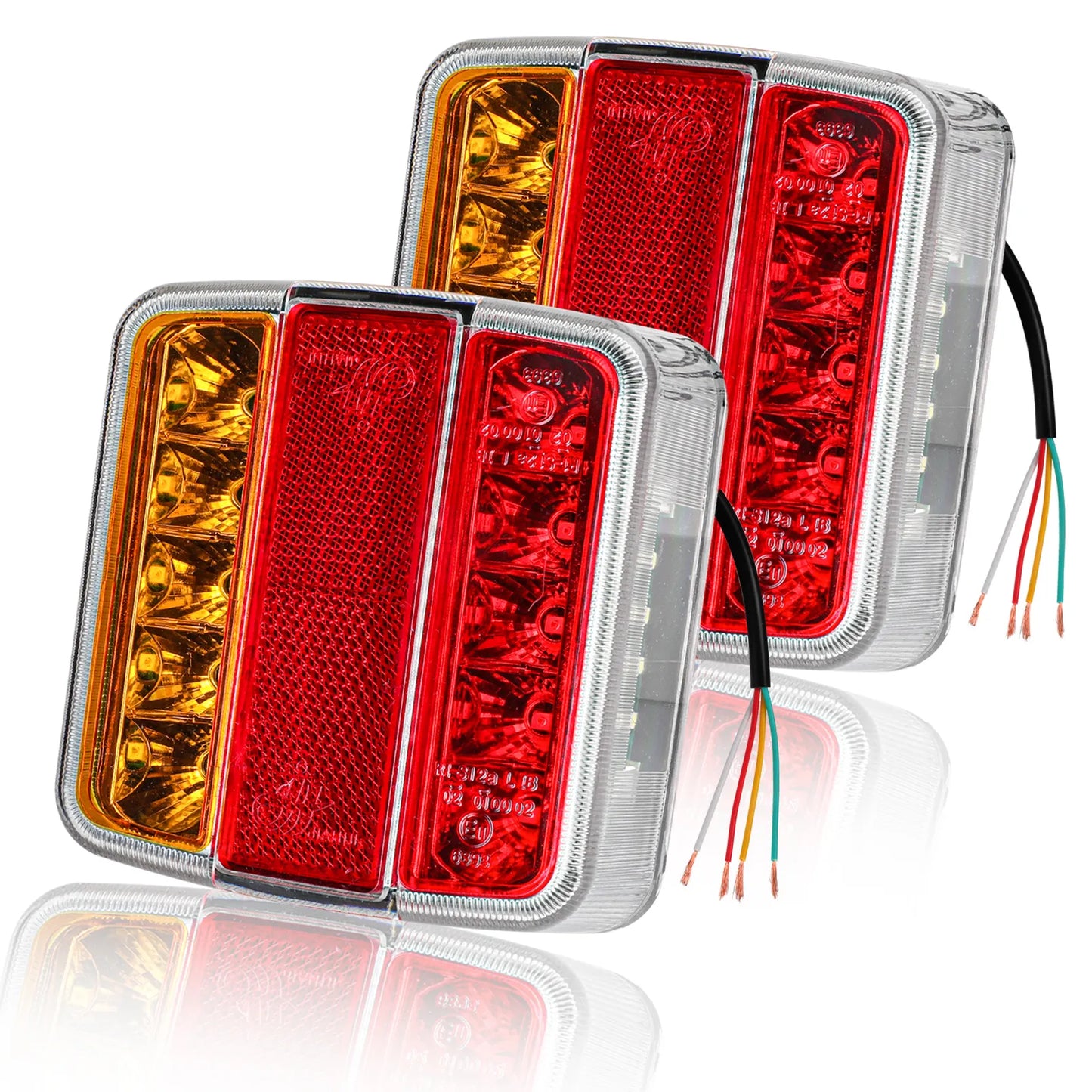 AOHEWEI Lot de 2 feux arrière LED pour remorque, feux de freinage et feux latéraux arrière étanches