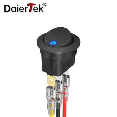 Interrupteur à bascule rond à 3 broches DaierTek 12 V 4 pièces