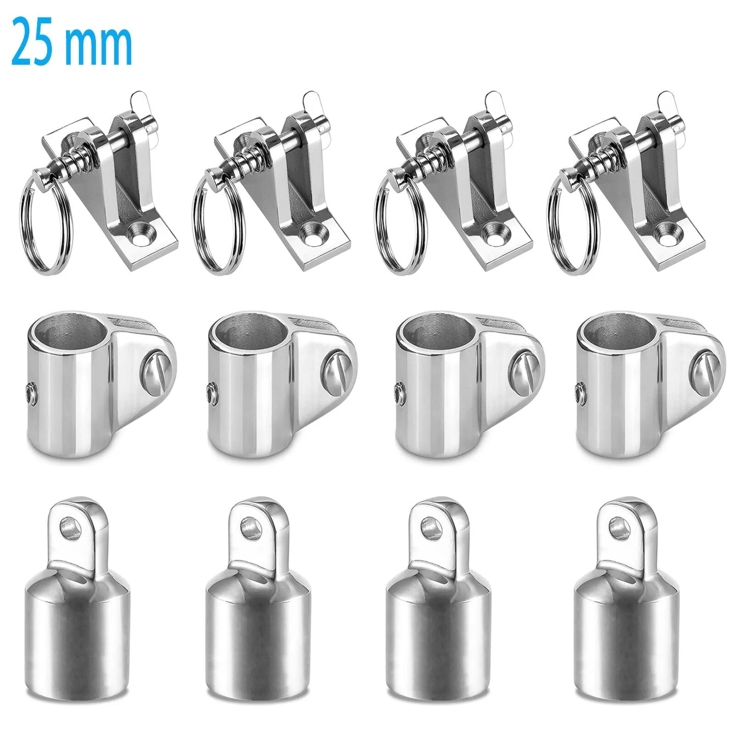 Kit de fixation pour toit Bimini, pour tube rond de 25 mm de diamètre extérieur, bateau