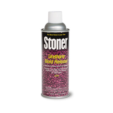 Stoner E236 urethane mold release, 12 oz aerosol can with white spray cap and purple label reading Prevents Urethane Parts From Sticking