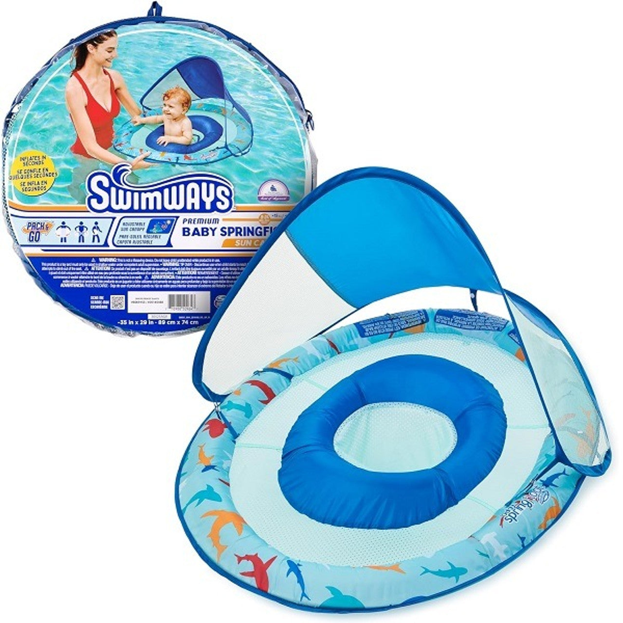 SwimWays Baby Spring Pool Float with Canopy - Shark