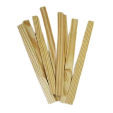 Wooden stir sticks, a handful of flat birch paddles fanned out on white, for mixing resin, gelcoat and epoxy, from the 50 pack