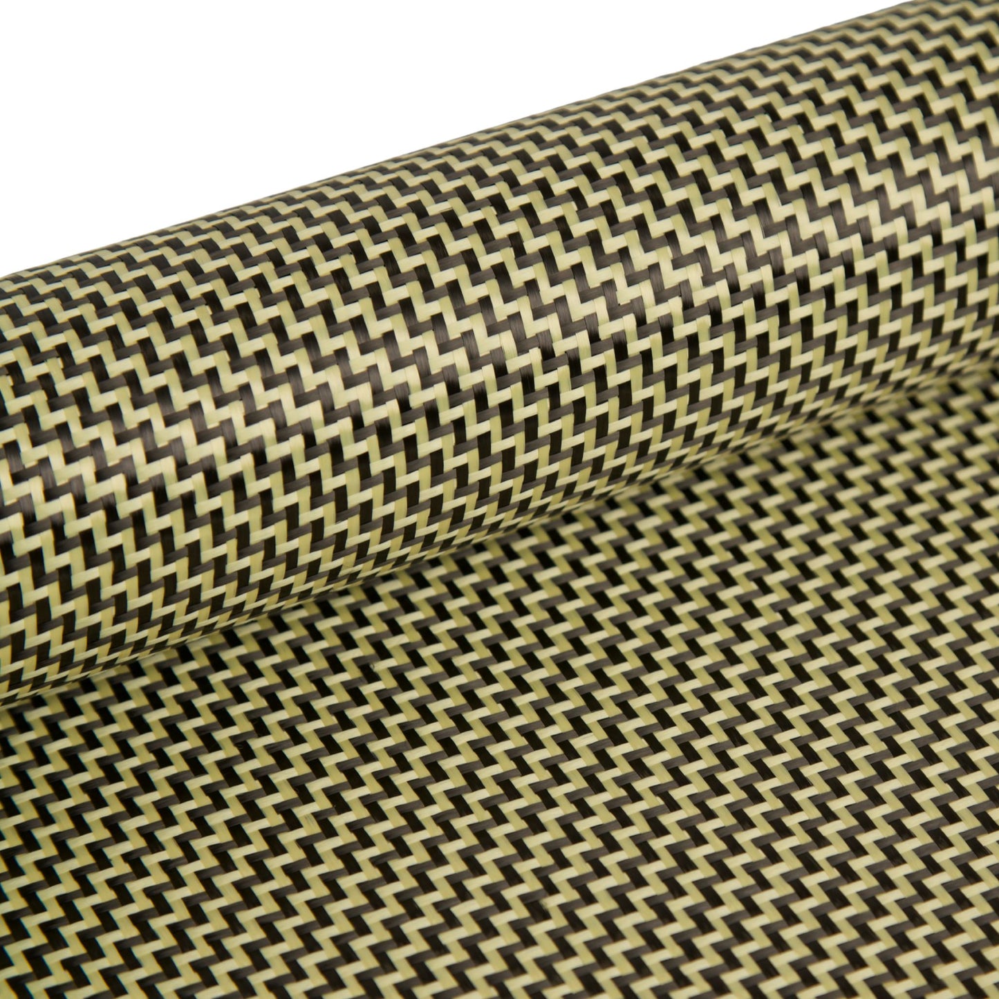 5.8oz Carbon/Kevlar Hybrid Fabric 2×2 Dual Twill Weave (Black/Yellow) - 1st Quality