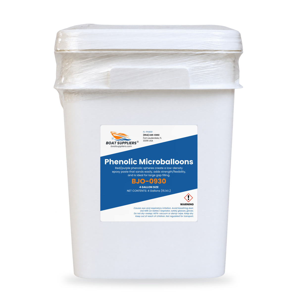 Boat Suppliers phenolic microballoons in a 4 gallon square pail