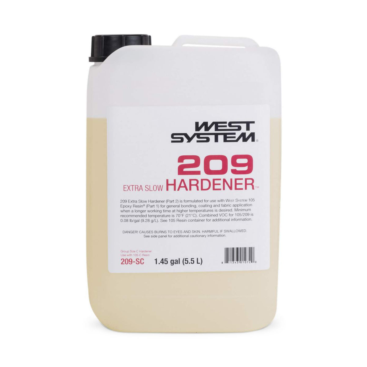 West System 209-SC Extra Slow Hardener, 1.45 gallon jug