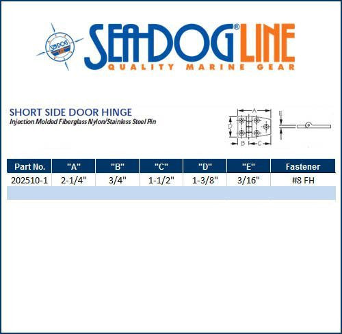 Sea Dog Short Side Nylon Door Hinge