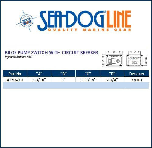 Sea Dog Bilge Pump Switch Panel w/ Circuit Breaker