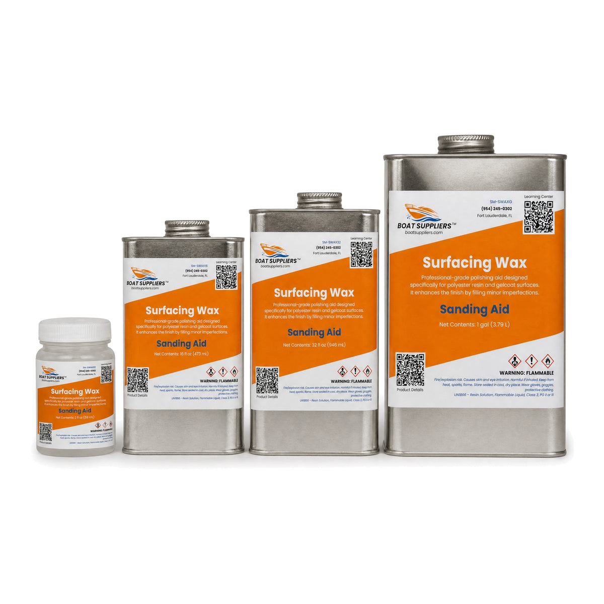 Surfacing Wax size lineup