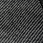 Three carbon fiber samples left to right: plain weave checkerboard, diagonal twill weave, and unidirectional strands all running one way