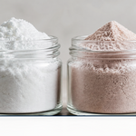 Microballoon filler powder and fumed silica powder compared in two jars