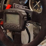 Custom poured urethane foam race seat covered in fleece in a vintage Lola T342 Formula Ford cockpit