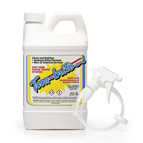 Toon-Brite aluminum boat cleaner bottle with spray trigger, marine pontoon cleaning supply