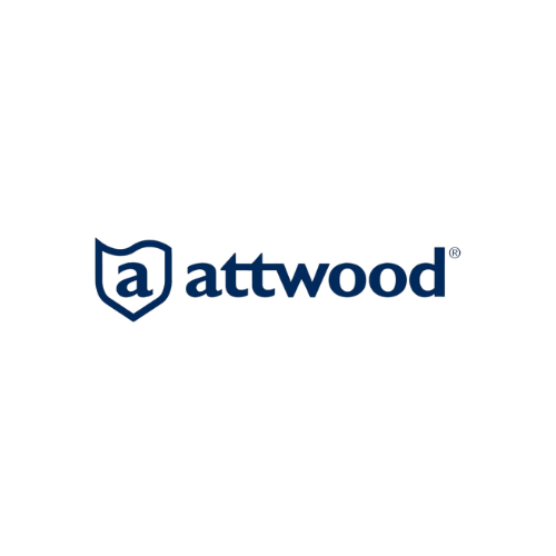 Attwood logo, marine brand for fuel systems, lighting, pumps, and boat hardware