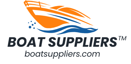 Boat Suppliers logo with orange boat icon and boatsuppliers.com wordmark