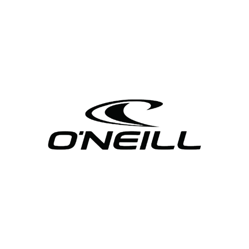 O'Neill logo with wave mark, brand collection of wetsuits and watersports apparel