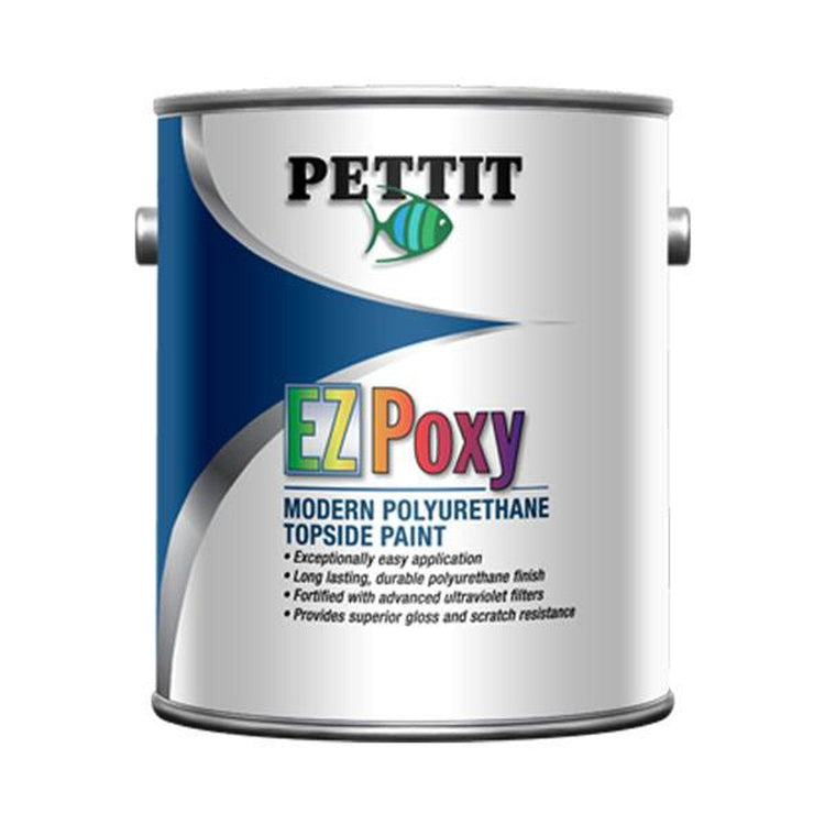 Pettit EZPoxy polyurethane topside marine paint can, boat paint category