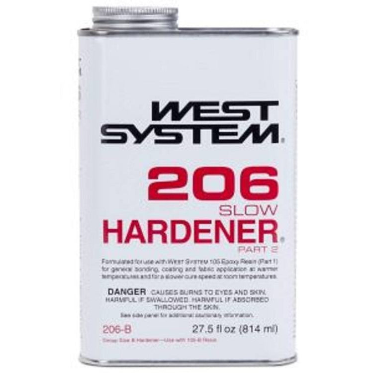 West System 206 Slow Hardener metal can, epoxy hardener for marine resin systems
