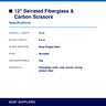 12" Serrated Fiberglass & Carbon Scissors specifications