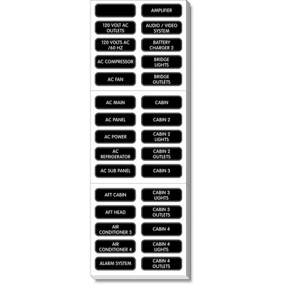 Blue Sea 8067 AC Panel Extended 120 Label Set