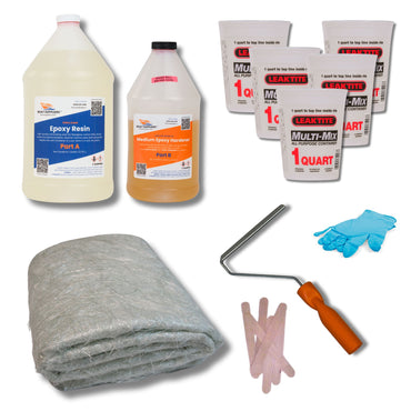 1708 Fiberglass Repair Kit – 5 Yards with Marine Epoxy & Tools