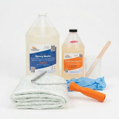 1708 Fiberglass Repair Kit – 5 Yards with Marine Epoxy & Tools
