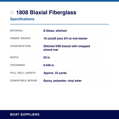 1808 Biaxial Fiberglass specifications