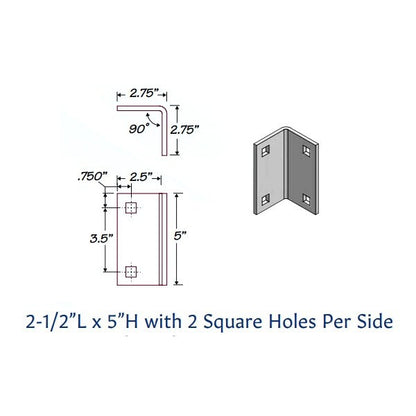 Tie Down Dock System Heavy-Duty Angle Bracket