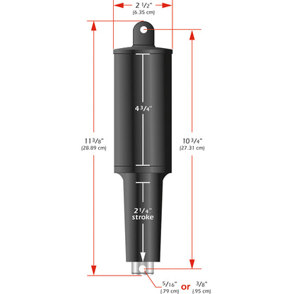 Lenco 101XD Extreme Duty Actuator - 12V - 2 1/4" Stroke - 3/8" Hardware