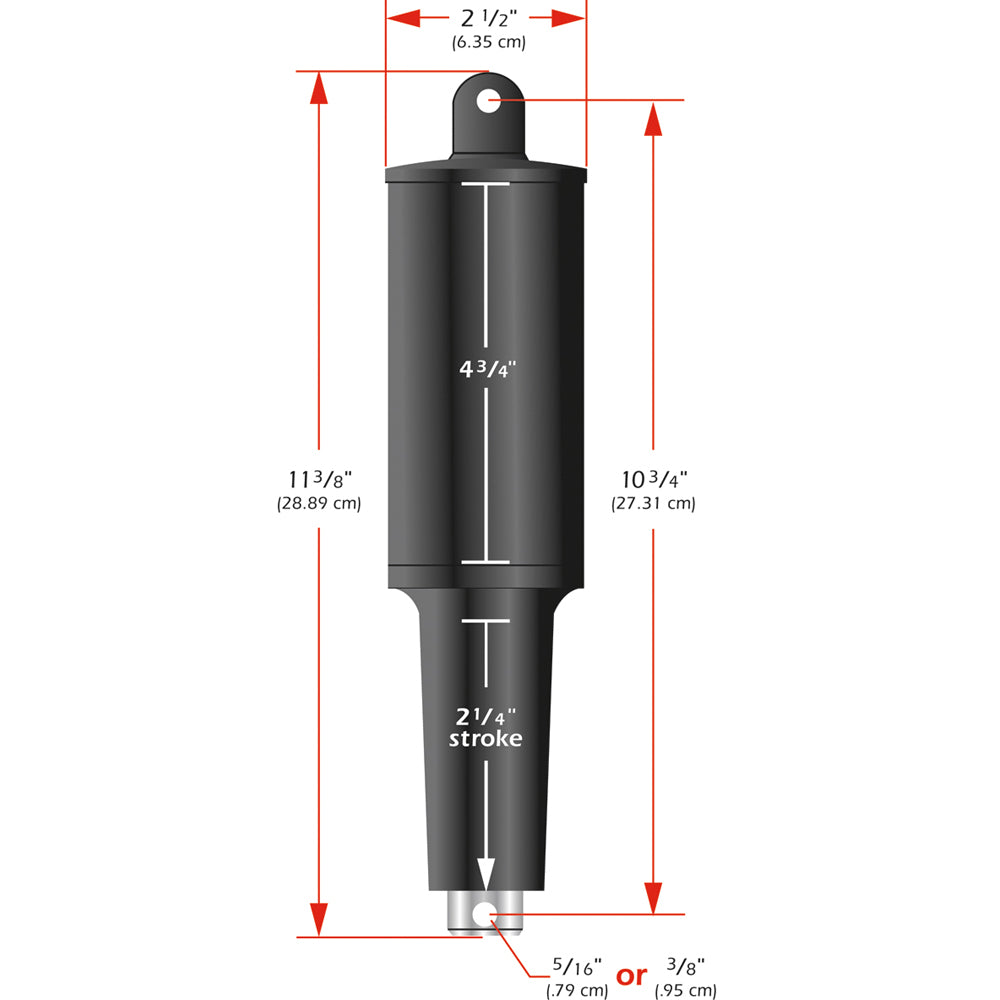 Lenco 101XD Extreme Duty Actuator - 24V - 2-1/4" Stroke - 5/16" Hardware