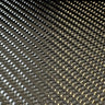 12K 2x2 twill carbon fiber in a flat close-up, the black weave filling the frame with light catching each large tow