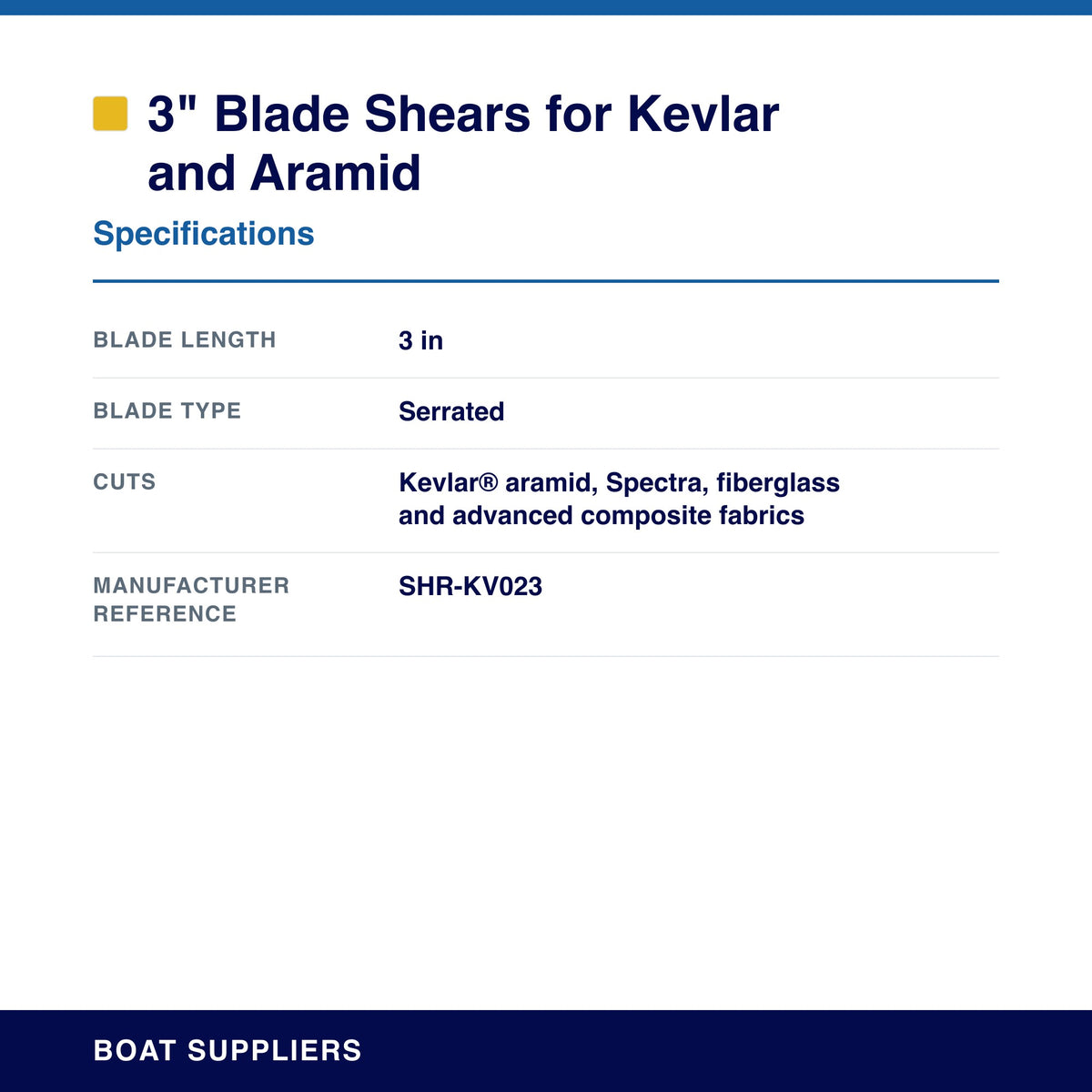 3" Blade Shears for Kevlar® and Aramid specifications