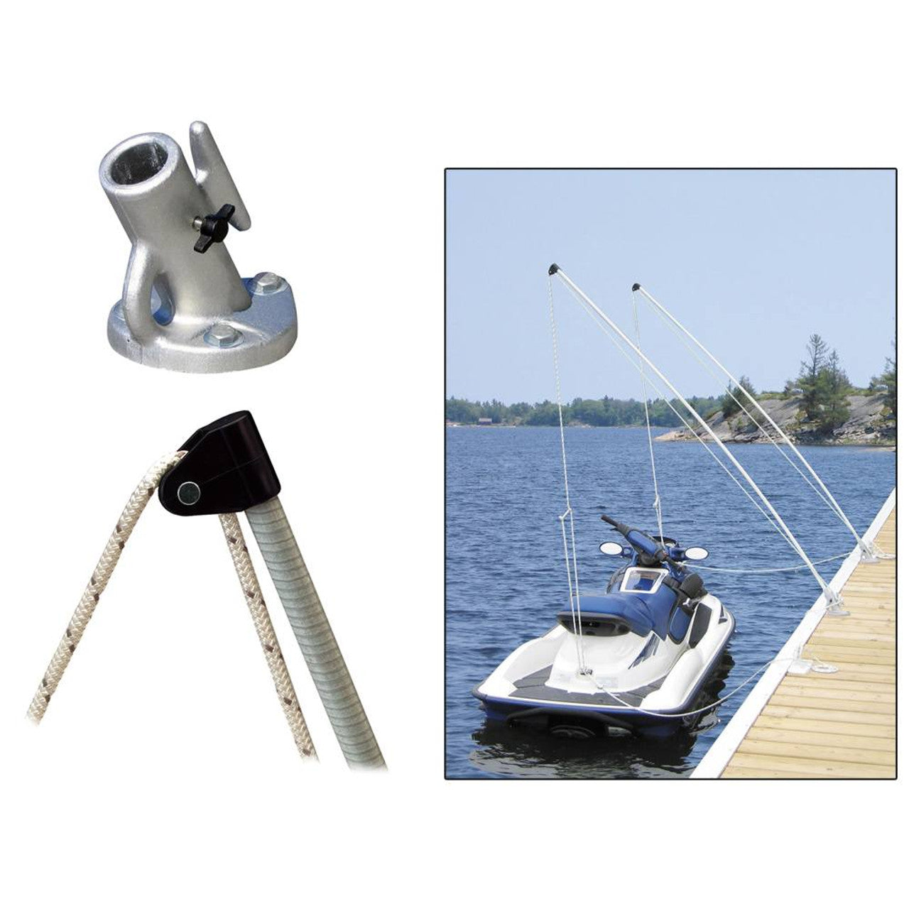 Dock Edge 3120-F Economy Mooring Whips 12ft 4000 LBS up to 23 ft