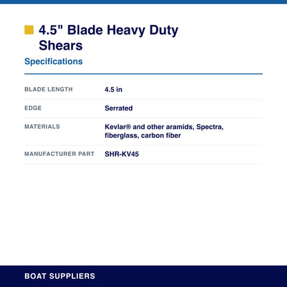 4.5" Blade Heavy Duty Shears for Kevlar® and Aramid specifications