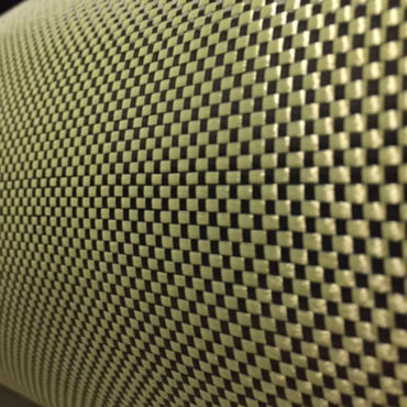 4.8oz Plain Weave Carbon/Kevlar Fabric - Yellow/Black Hybrid Cloth