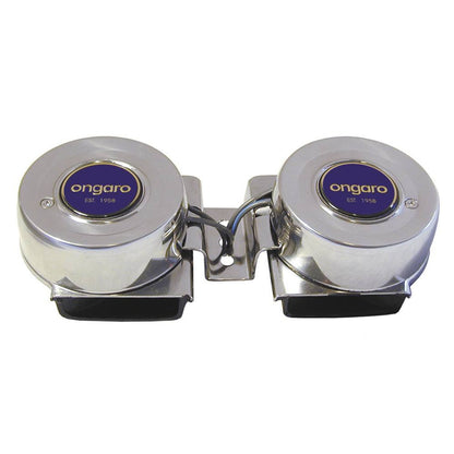 Ongaro 10002 SS Mini Compact Twin Horn - 12V