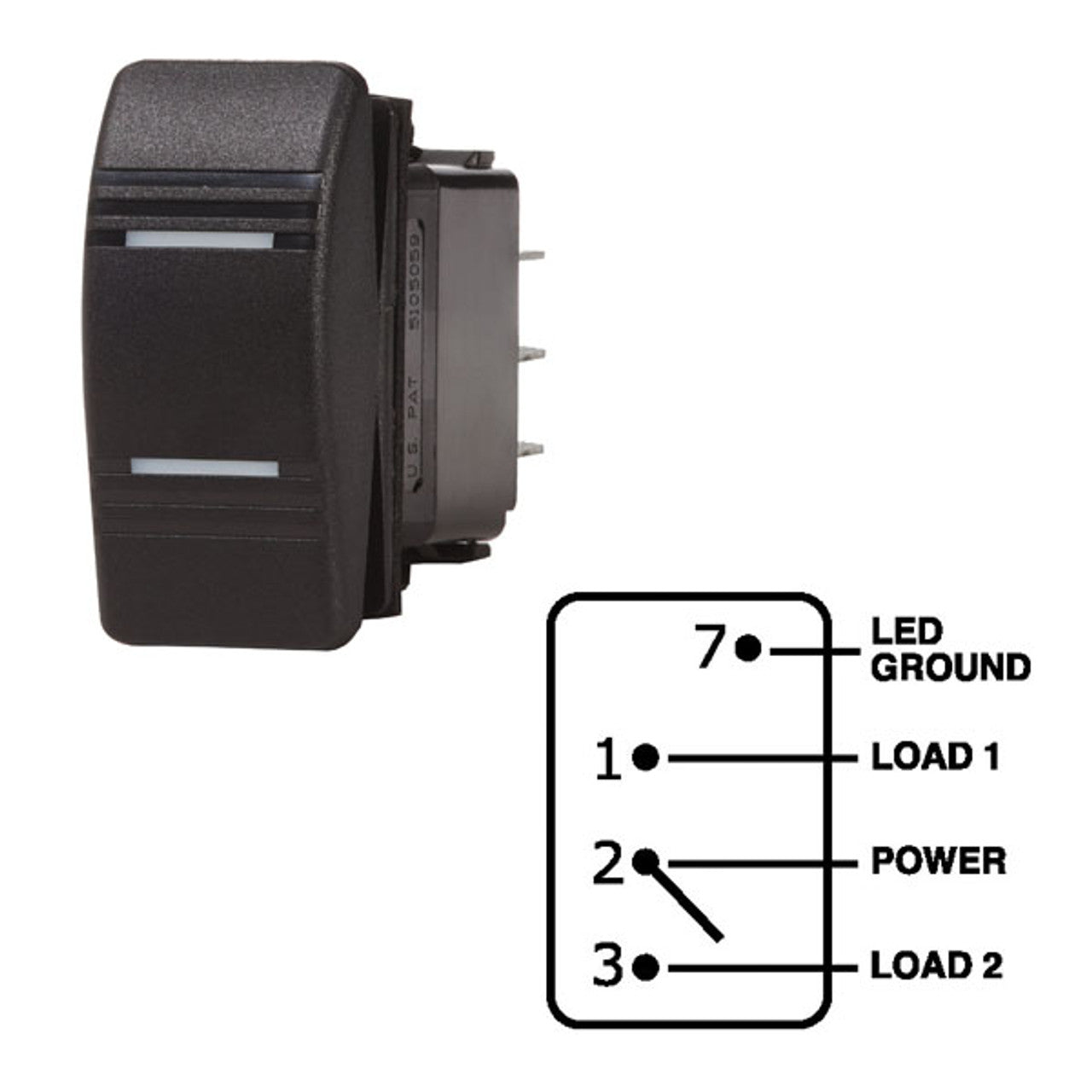 Blue Sea Contura Black Rocker Switch