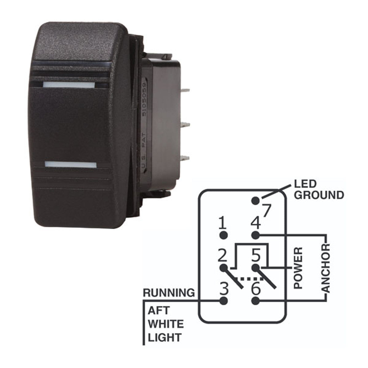 Blue Sea Contura Black Rocker Switch