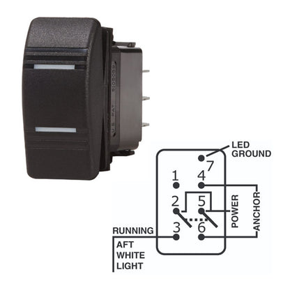 Blue Sea Contura Black Rocker Switch