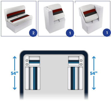 Wise Deluxe Pontoon 36" Bench & Lean Back Pontoon Furniture Set - image 3