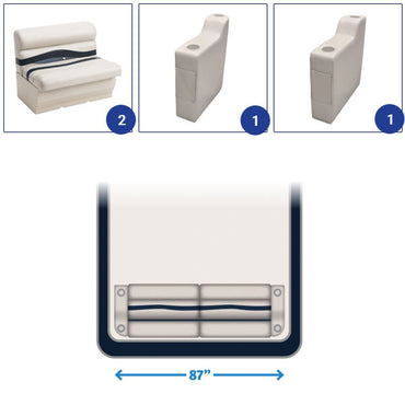 Wise Premier 36" Bench Pontoon Furniture Set